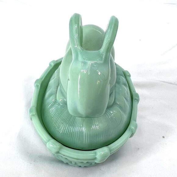 SUR LA TABLE Green Jadeite Bunny Rabbit Covered Dish - Picture 3 of 8